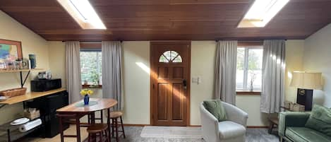 Large livingroom/kitchenette combination. Simple beautiful PNW Craftsmanship