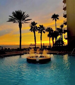 Resort Pool at Night