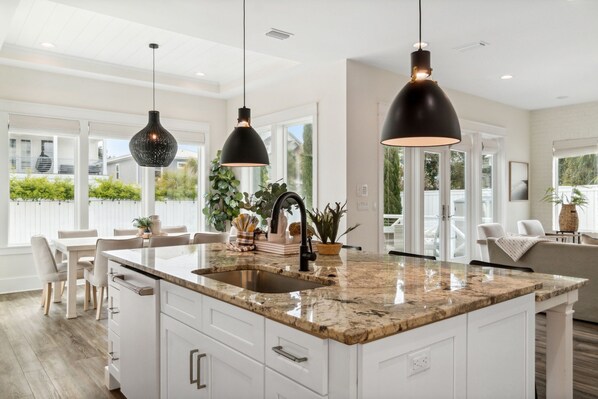  Kitchen with bar seating 