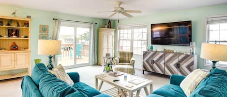 Frederica Vacation Rental | 3BR | 2.5BA | Stairs to Access | 1,900 Sq Ft