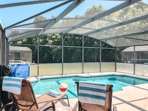 Everyone's favorite place, the pool area to soak up the sun and play in the pool!