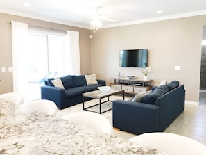 Relax on these comfy couches after a long day at the parks!