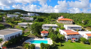 View of villa, pool and grounds