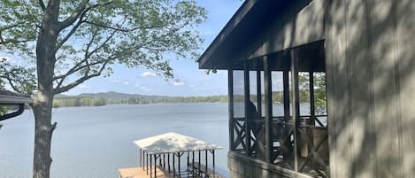 Waterfront and private pier just steps away from the home.