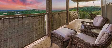 Hilltop Overlook in the Hollows - a SkyRun West Austin Property - Enjoy spectacular sunset views of the Texas hill country and Lake Travis from the balcony