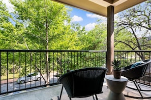 Balcony overlooking neighborhood park from the Master bedroom suite