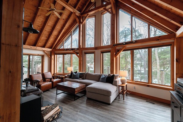 Comfy living room with amazing views