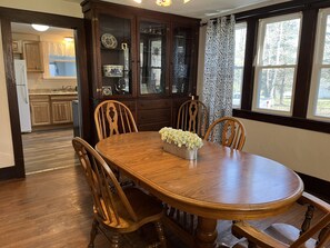 Dining room with original built-in cabinetry