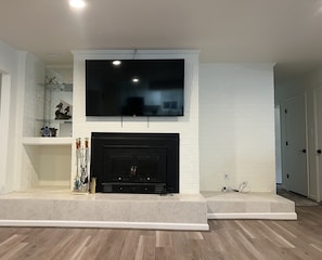 Living area with smart tv