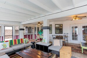 spacious covered patio