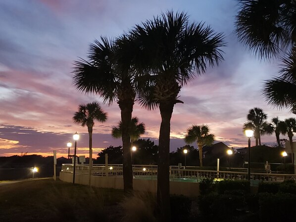 South Tower Pool at Sunset