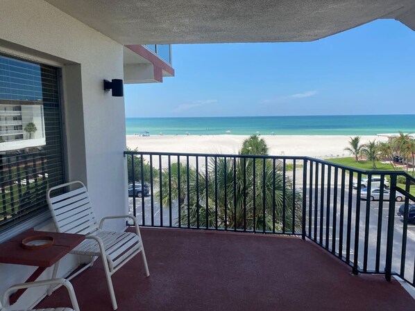 Front balcony with breathtaking unobstructed Gulf of Mexico Views.