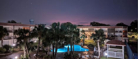 Pool at Night from Balcony