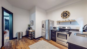 Our kitchen is set up with everything you need to cook tasty meals during your stay.