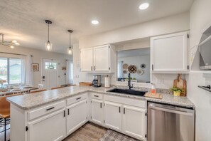 Bright Kitchen with a lot of counter space.