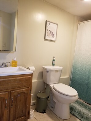 Full bathroom and walk-shower.