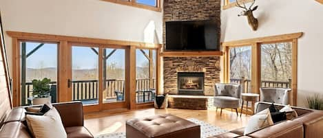 Main Floor Living Space w/ Cathedral Ceilings