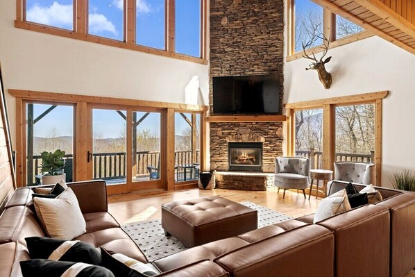 Main Floor Living Space w/ Cathedral Ceilings