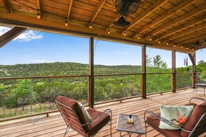 Enjoy the hill country views from the deck