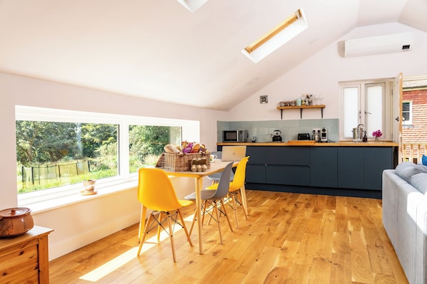 Bright and airy, there is ample living space