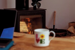 Log burner with wood and kindling supplied for 1 night