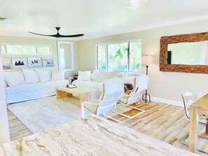 Our driftwood mirror reflects the beautiful bay view sunrises!