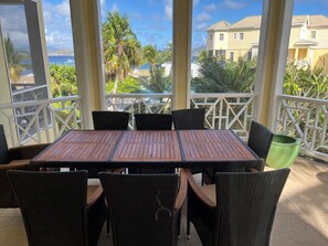 Screened in Porch with seating for 8