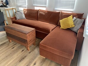 Pullout couch with chaise lounge