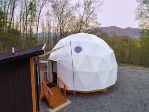 Dome with Smoky mountain view and large parking area