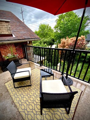 Outdoor rooftop patio off the bedroom.
