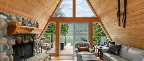 Cozy family room with fireplace