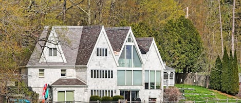 This is the view of the home from the other side of the lake's cove.