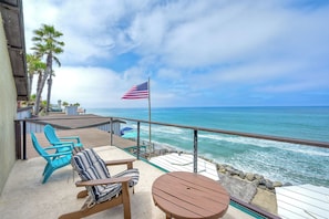 Seating for four on the second floor patio