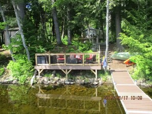 Watefront deck with 30' dock.