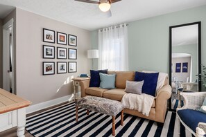 Bright living room for relaxation and TV.