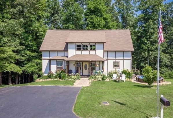 Beautiful setting on a quiet street and wooded lot.