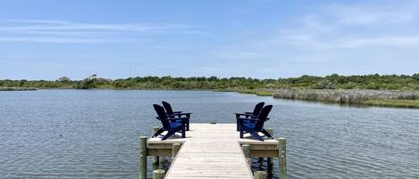 Private dock with seating. 