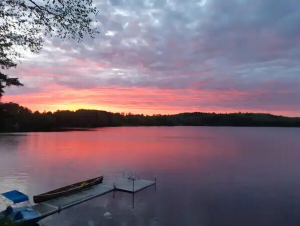 Catch gorgeous sunsets and sunrises from the dock.