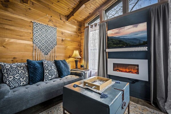 Sofa and Fireplace