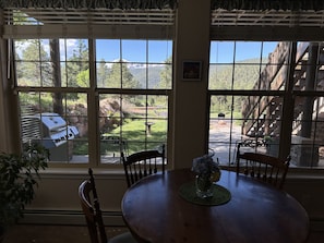 Beautiful mountain view from the dining room table!