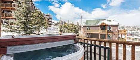 Enjoy the private hot tub on the units deck.