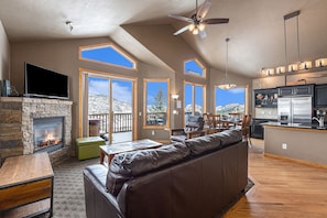 Walk in to this spacious living area with incredible views.