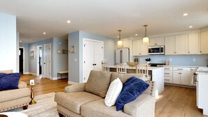 Open-concept kitchen and living room 