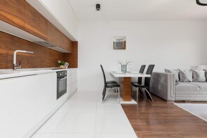 Modern, fully equipped kitchenette. 