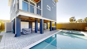 Private pool with covered patio