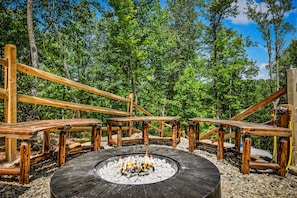 The firepit is the perfect spot to relax outside and laugh with friends and family.