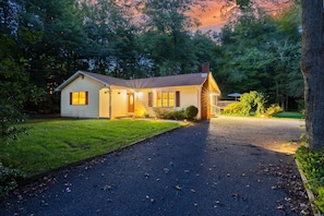 Exterior night view of our Lush Green Property