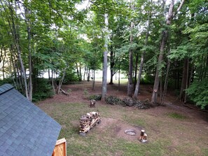 Fire pit and Lake from Balcony 