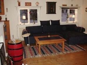 Living room with fireplace