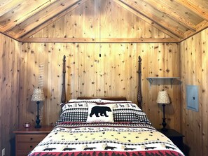 Bedroom with queen bed two windows and nice size closet 